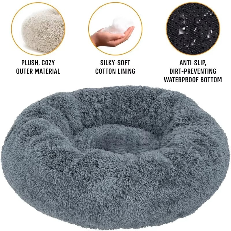 Calming Dog & Cat Bed, Donut Warm Cuddler