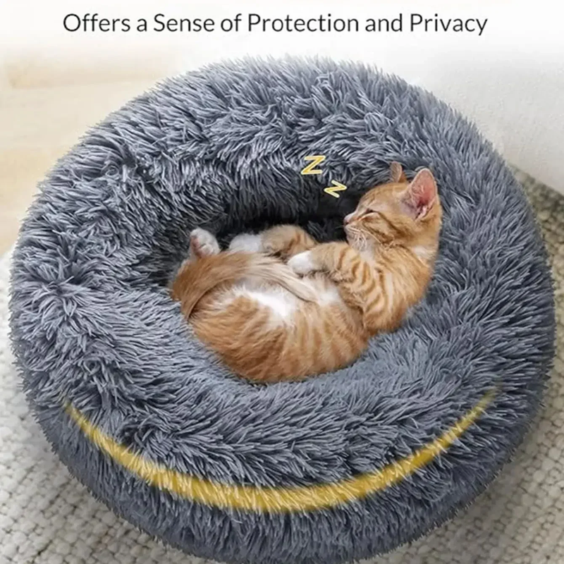 Calming Dog & Cat Bed, Donut Warm Cuddler